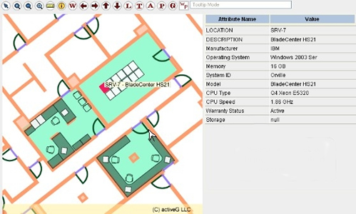 Here's an example of how companies can take advantage of MapEngine to help manage facilities and IT assets - Click for a larger image.
